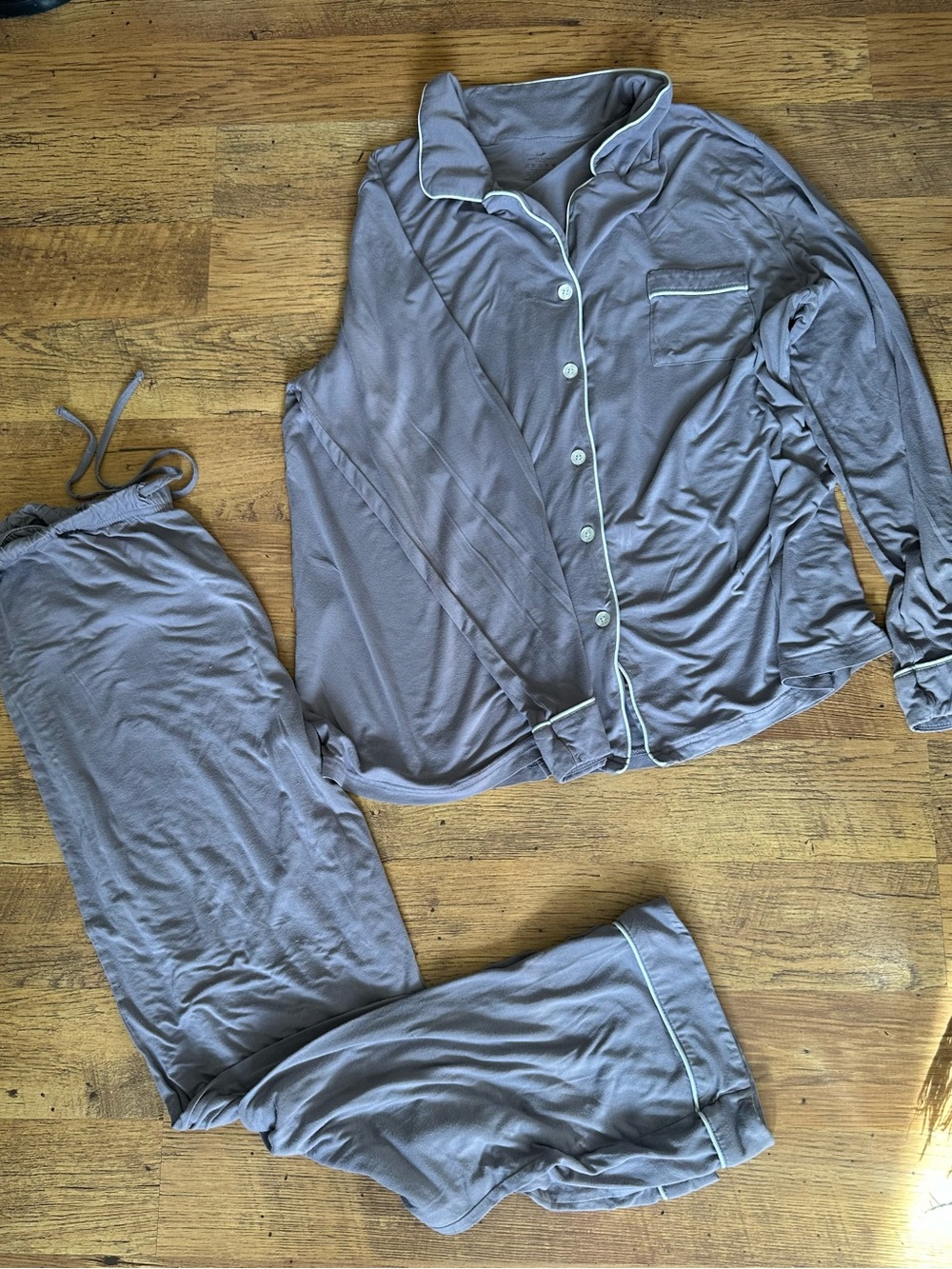 WiWi Bamboo Pajama Set – Size Large – Purplish Grey